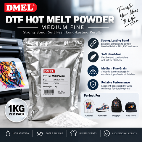 DTF Hot Melt Powder - Medium Fine (1kg) | DMEL