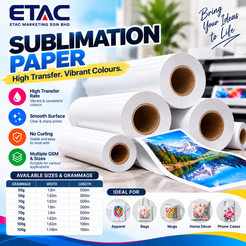 Sublimation Paper 90g (1.62m x 200m)