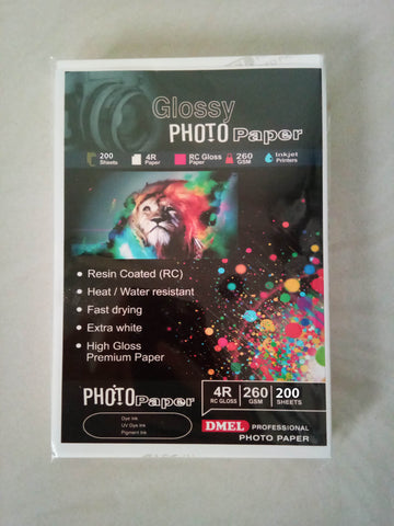 4R Dmel Satin/Glossy Photo Paper 250-270g (200 sheets)