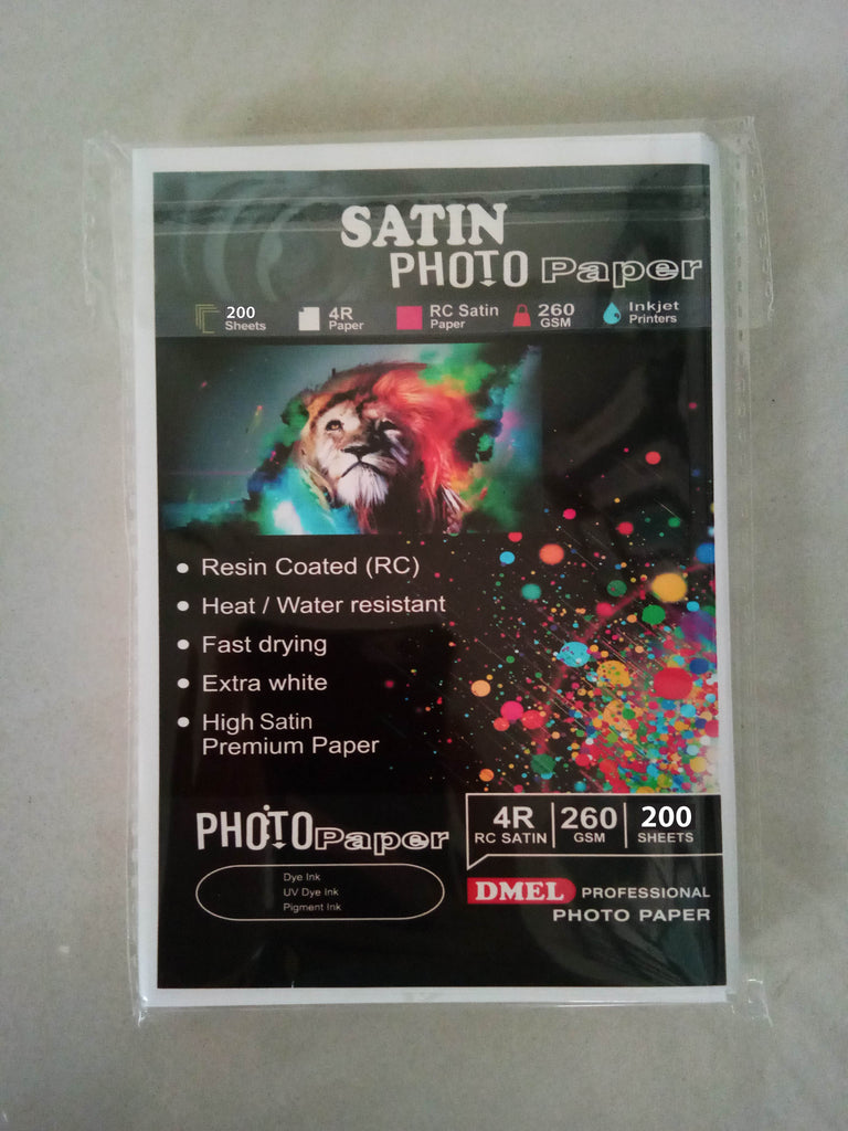 4R Dmel Satin/Glossy Photo Paper 250-270g (200 sheets)