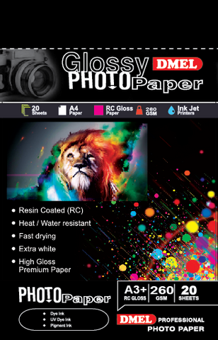 A3+ Dmel Satin/Glossy Photo Paper 250-270g (20 sheets)