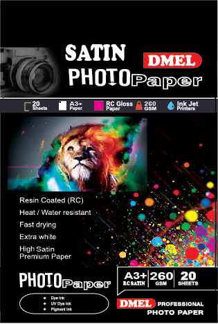 A3+ Dmel Satin/Glossy Photo Paper 250-270g (20 sheets)